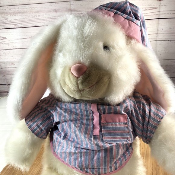 Vintage JC Penny Plush Large 24” White Rabbit Pajama Stuffed Bunny Animal Easter - Picture 11 of 12